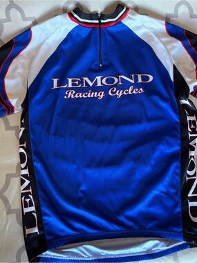 Lemond Blue Cycling Jersey with Black, White and Red Accents